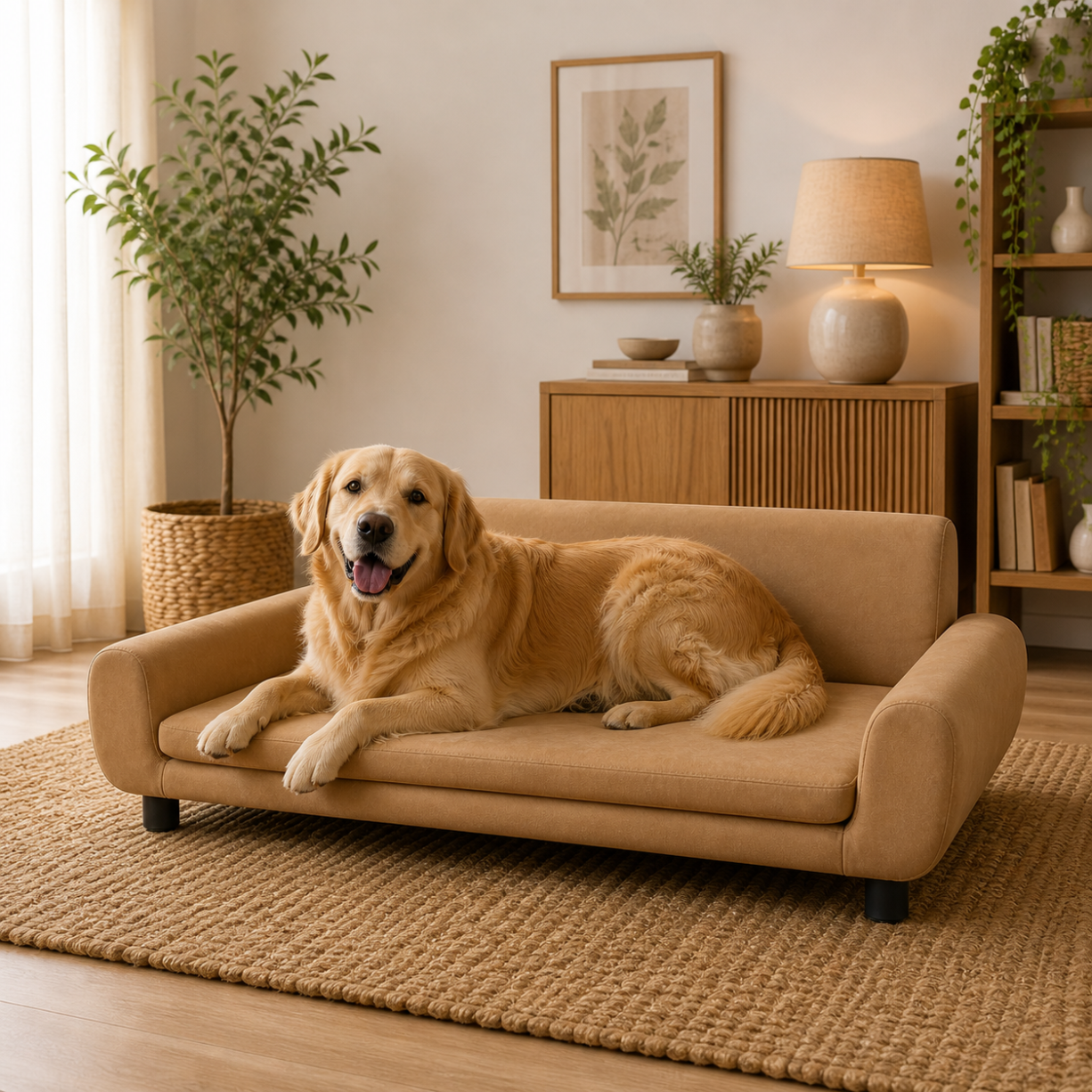 Canapé xl chien velours