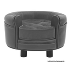 Canapé chien rond peluche similicuir