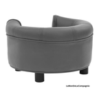 Canapé chien rond peluche similicuir