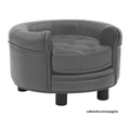 Canapé chien rond peluche similicuir